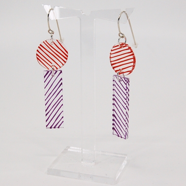 studio earrings orange and purple