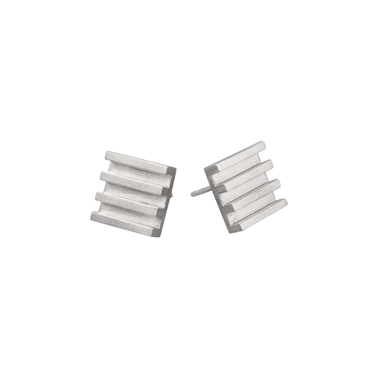 4 Lined Studs Silver