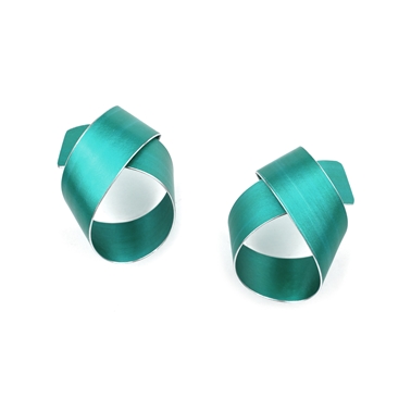 Jade wide coil stud earrings