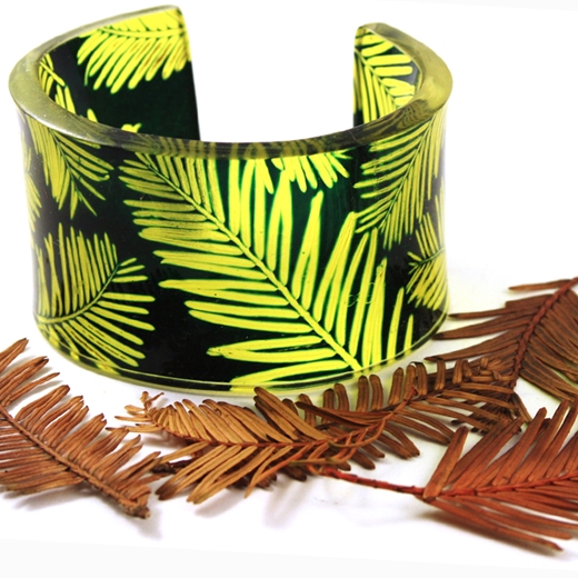 Yellow & Green Conifer Cuff & Leaves