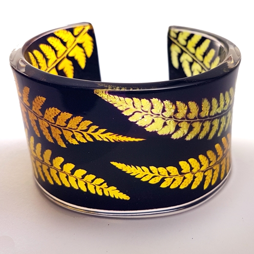 Gold and black fern Sue grego