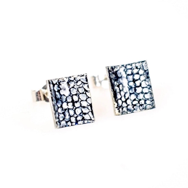 Emily Higham's Blue Square Curved Studs