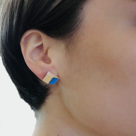 Blue & Silver Tube Studs