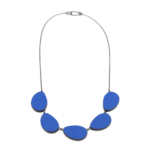 ultra blue five part curve necklace