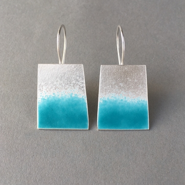 Deep Turquoise trapezium earrings