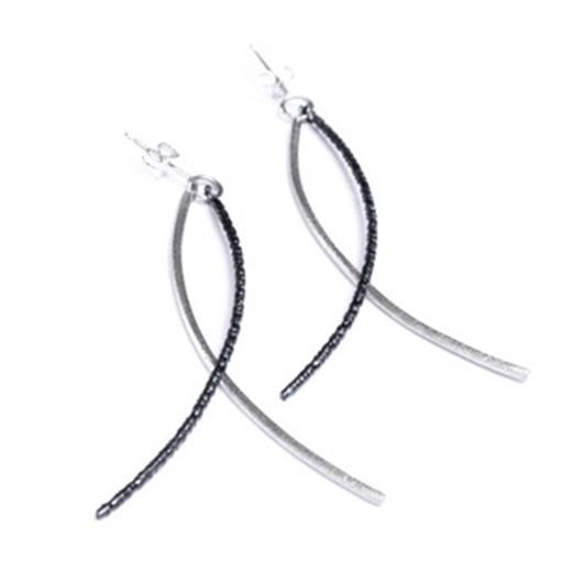 Duotex curved pole earrings