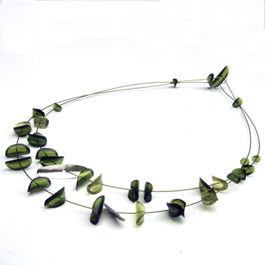 Green double strand necklace