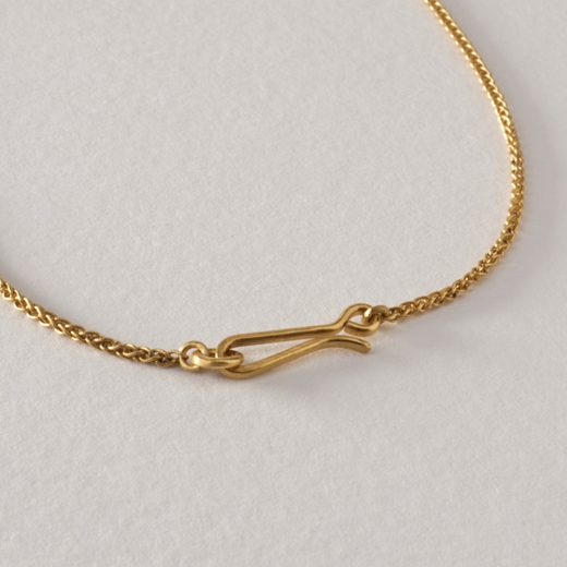 Spiral pendant - gold - clasp detail by Clara Breen