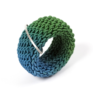 Ombre Green and Blue Tug Bangle