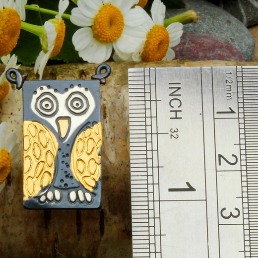 Owl brooch, pin, ruler 2