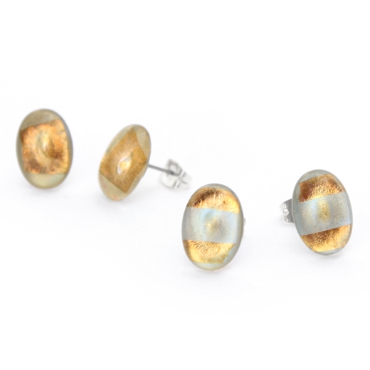 Tiny Oval Studs Silver & Gold variants