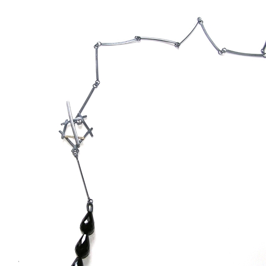 Onyx Drop Necklace - clasp detail.