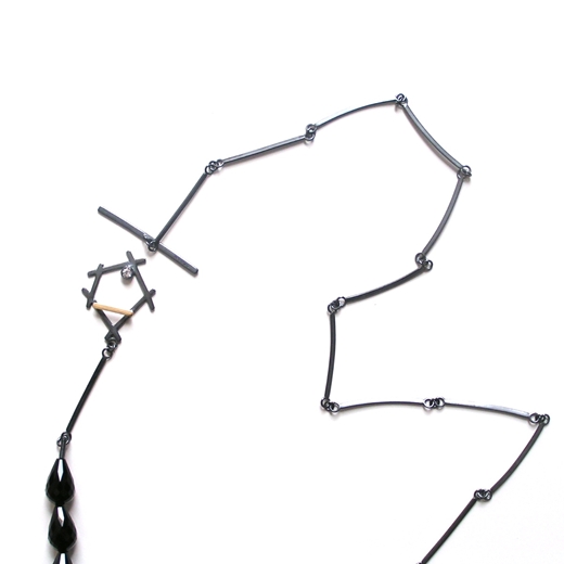 Onyx Drop Necklace - clasp detail 2.