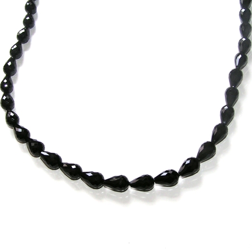Onyx Drop Necklace - gemstone detail.