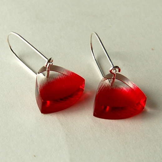 red brushstroke earrings back