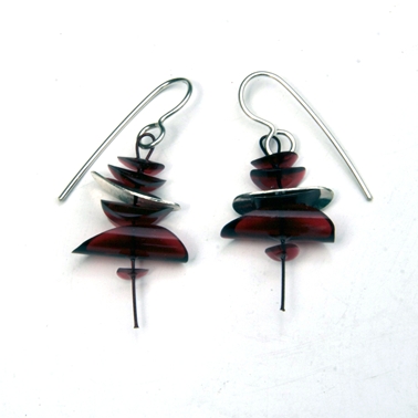 Red small earrings