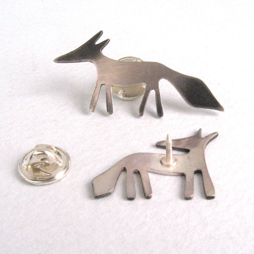 silver fox pin detail