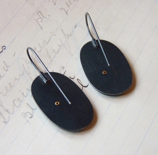 Simple Oval Earrings - reverse side