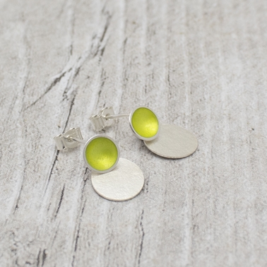 Lime Enamel Stud with Drop
