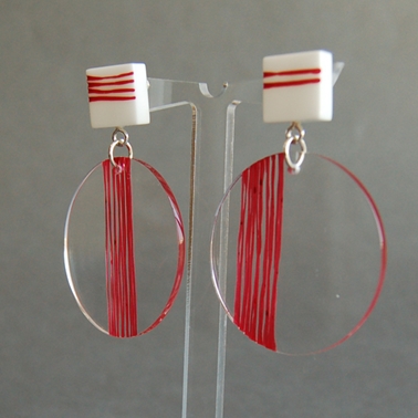 red square the circle earrings