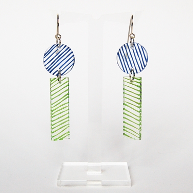 blue and lime Studio earrings