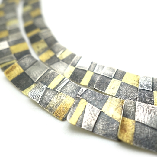 Seamed stripe necklace detail