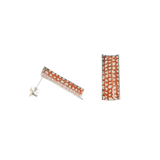Tangerine Rectangle Curved Studs
