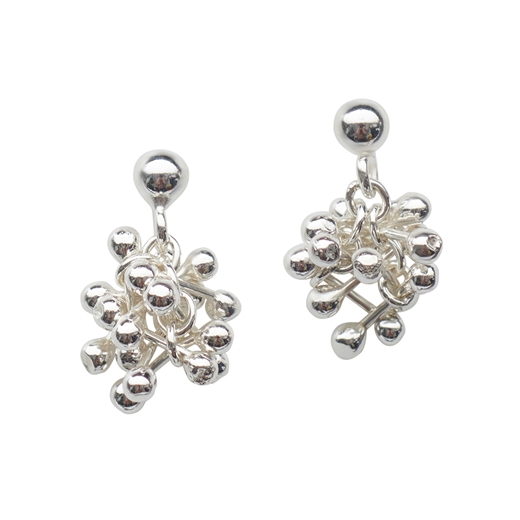 small silver cluster earrings