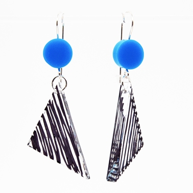 blue balance earrings