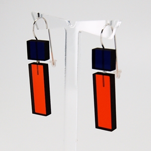 orange and blue 22 Construction earrings
