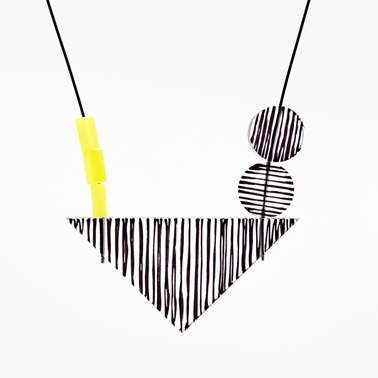 balance necklace...triangle with yellow