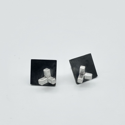 Tri square earrings