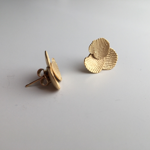 Imprint cluster earrings with gold vermeil