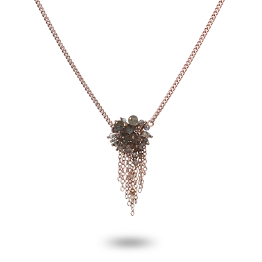 Labradorite and Rose Gold Tassel Necklace