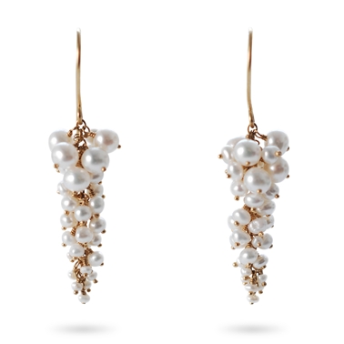 Gold & pearl wisteria earrings