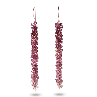Tourmaline and gold catkin earrings