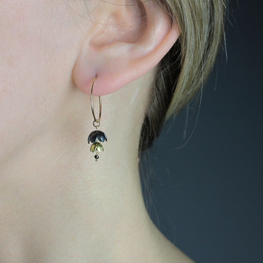 Tiny Catkin earrings - worn