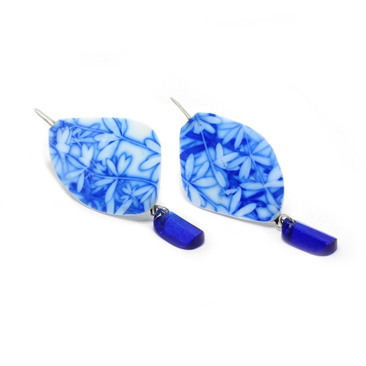 China Blue Double drop earrings