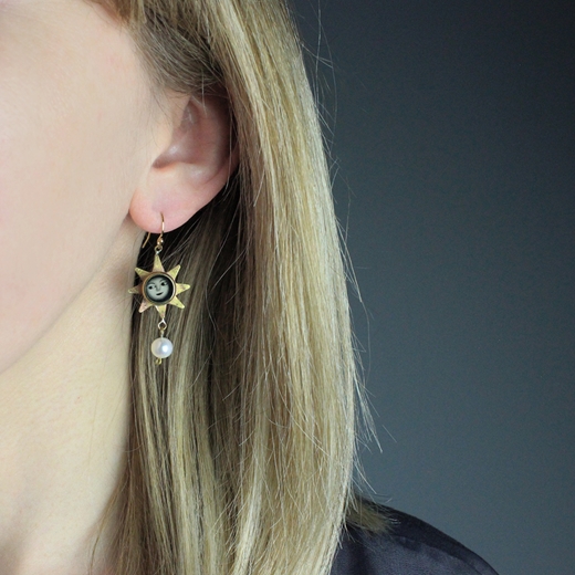Star earrings - worn