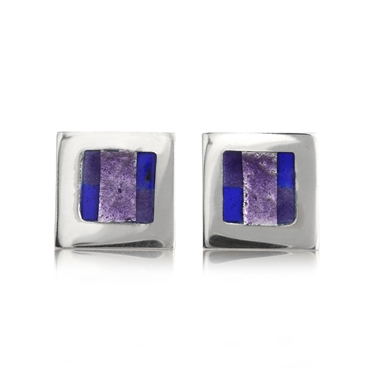 Polished Square Earrings Purple