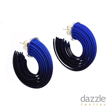 Small Brushstroke Earrings – Ocean Blue