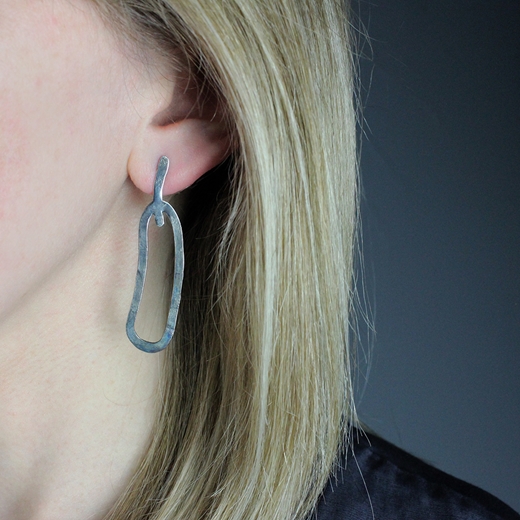 Flat Long Line earrings - worn