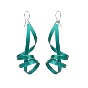 Jade long ribbon drop earrings