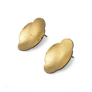 Gold leaf silhouette earrings
