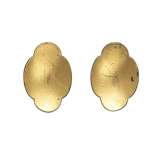 Gold silhouette earrings front