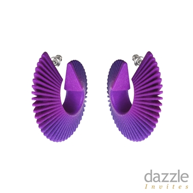 Twist Hoop Earrings Purple