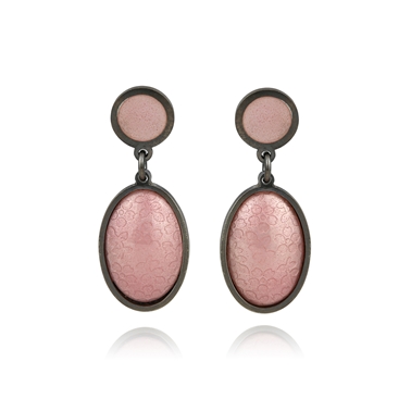 Pink oval earrings