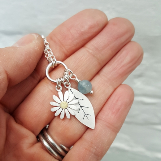 aster and leaf pendant