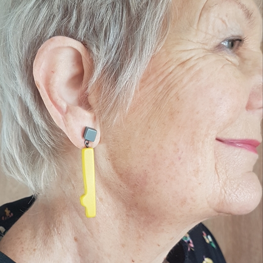 earrings on model (for size only)