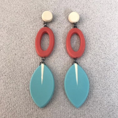 Long drop leaf earrings